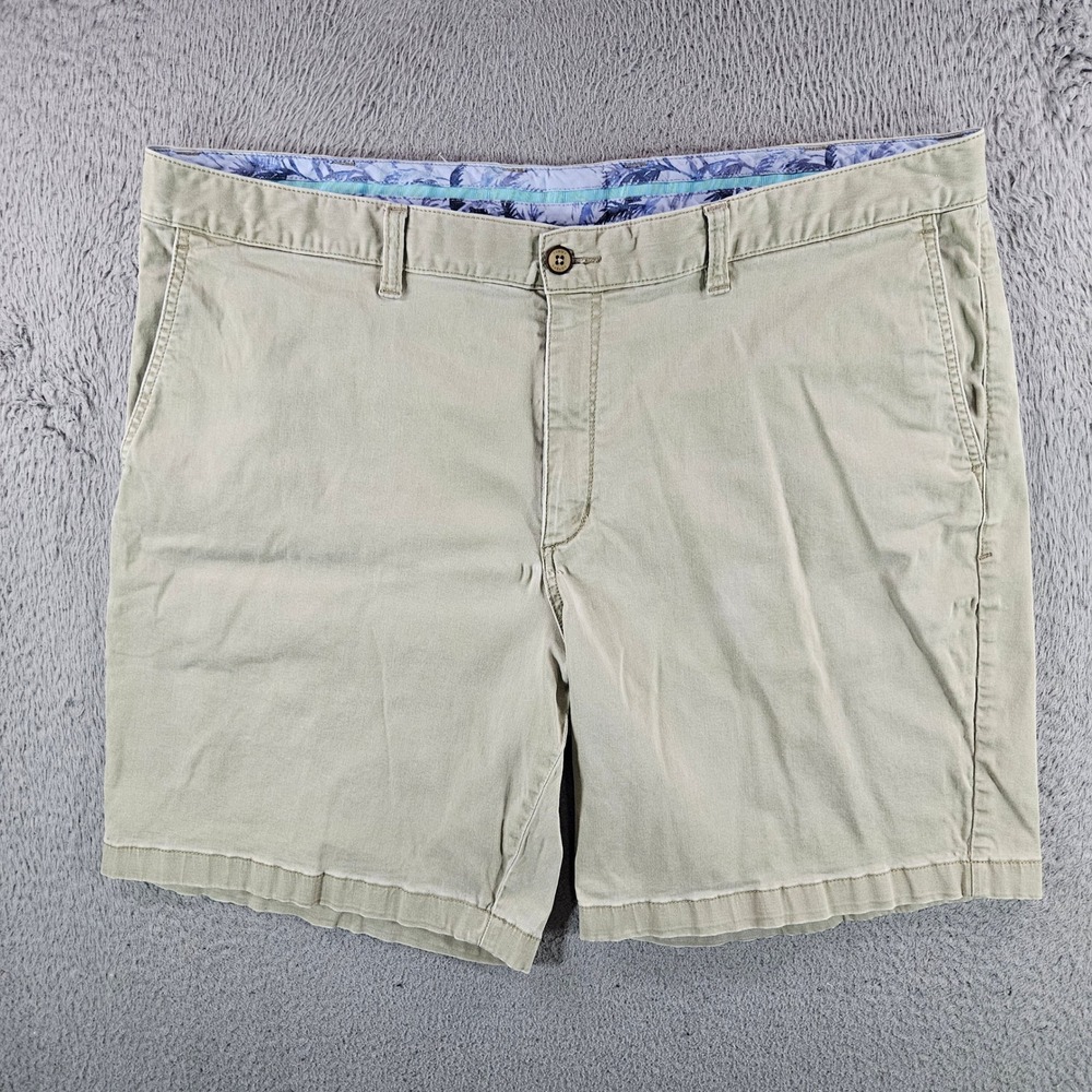 Tommy Bahama Boracay Shorts Mens 42 Khaki Tan Cotton Lyocell Stretch Chino